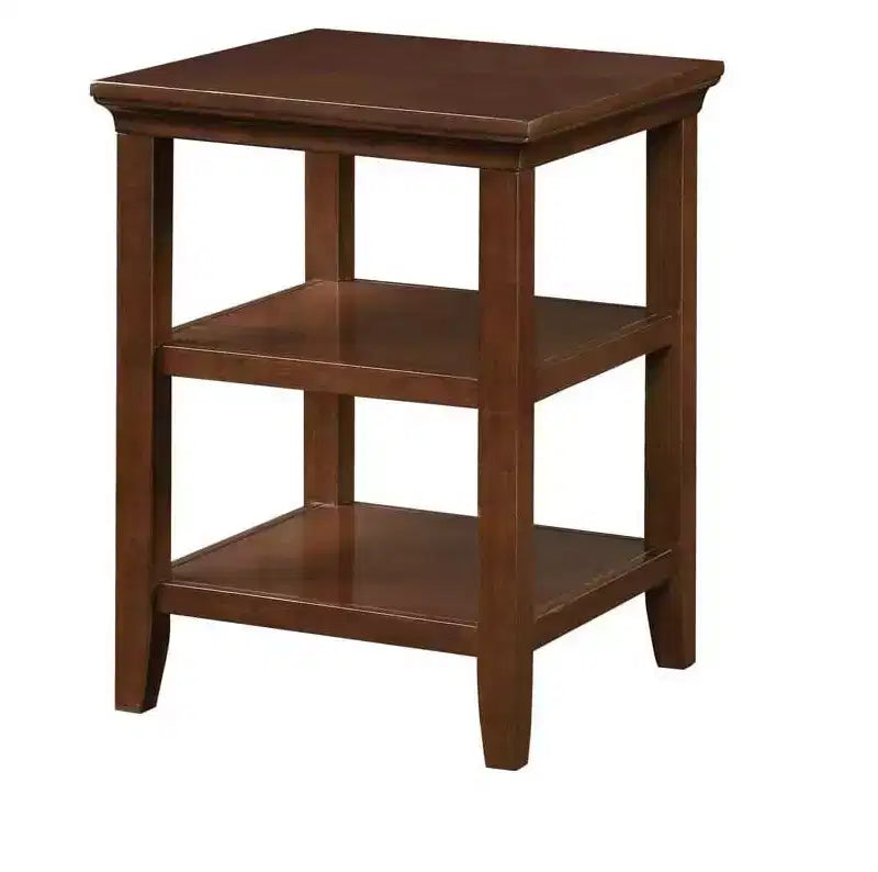HomeStock Belmont Tavolino d'Appoggio con Due Ripiani, Elegante Tavolino in Legno di Gomma dal Design Minimalista per Esposizione e Organizzazione in Soggiorno