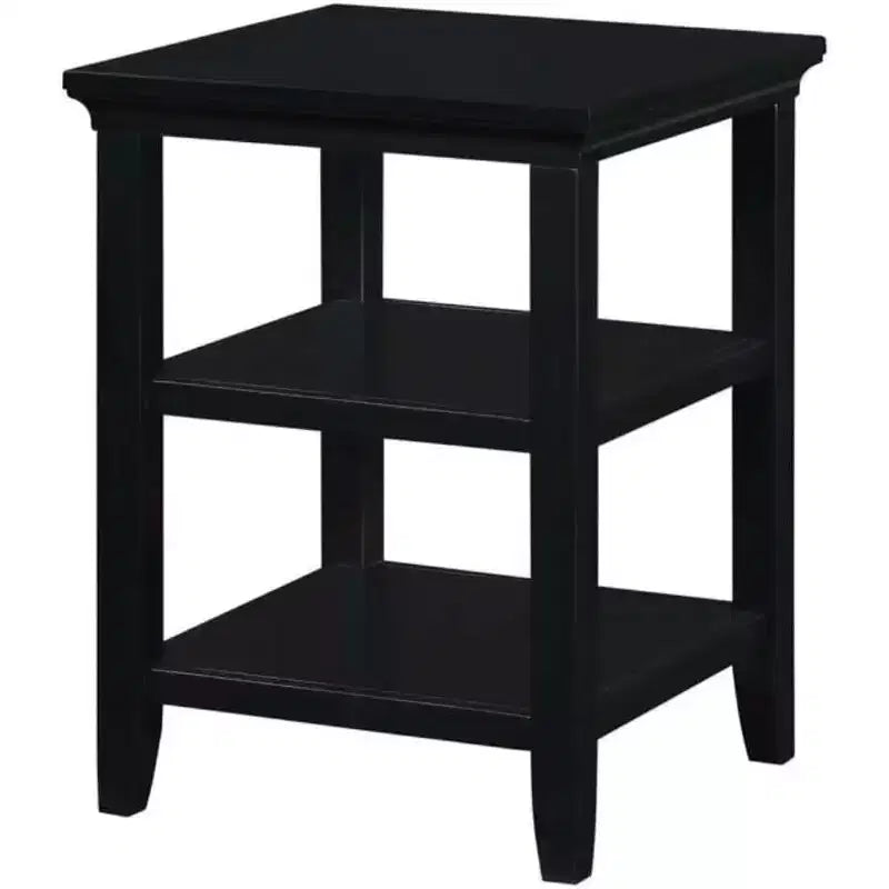 HomeStock Belmont Tavolino d'Appoggio con Due Ripiani, Elegante Tavolino in Legno di Gomma dal Design Minimalista per Esposizione e Organizzazione in Soggiorno
