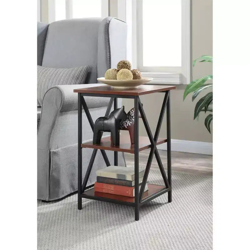 HomeStock Tavolino da Salotto Belmont in Vetro con Ripiano, Lati in Vetro Temperato Trasparente, Piano Durevole e Design Contemporaneo con Display Aperto
