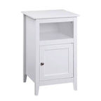 HomeStock Belmont Storage Cabinet End Table with Shelf and Shaker Door, Compact Accent Side Table with Hidden Cabinet and Open Storage Space