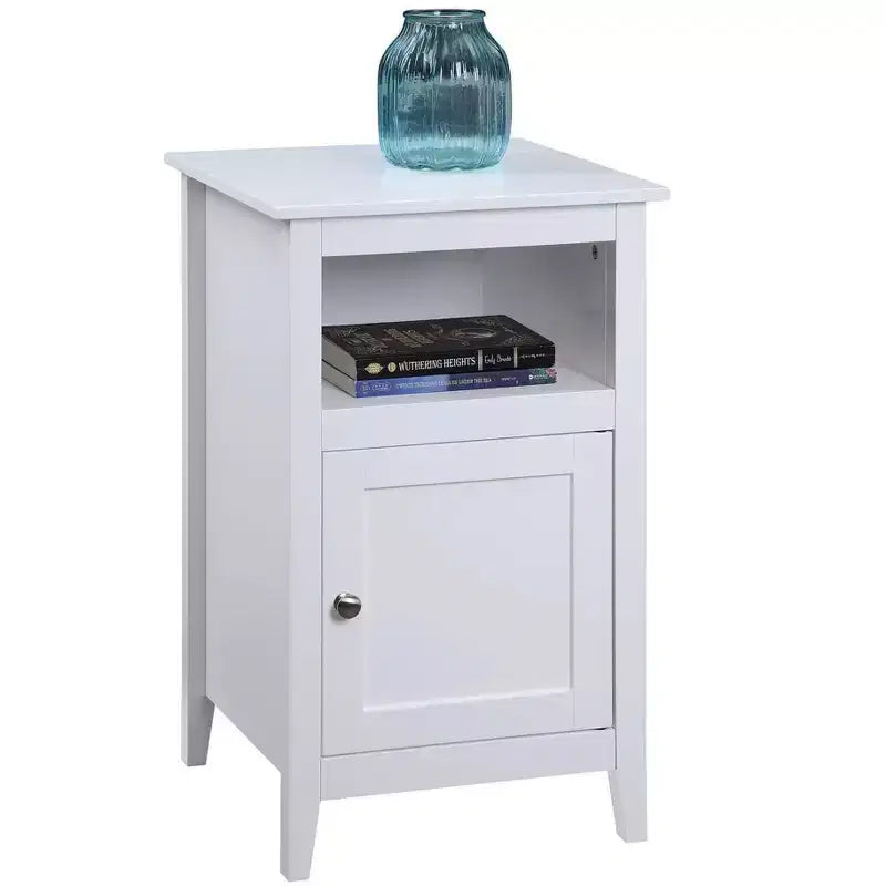 HomeStock Belmont Tavolino contenitore con ripiano e anta Shaker, tavolino d'appoggio compatto con vano nascosto e spazio aperto