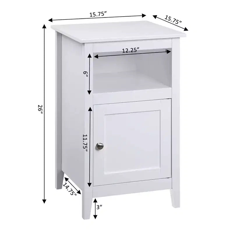 HomeStock Belmont Tavolino contenitore con ripiano e anta Shaker, tavolino d'appoggio compatto con vano nascosto e spazio aperto