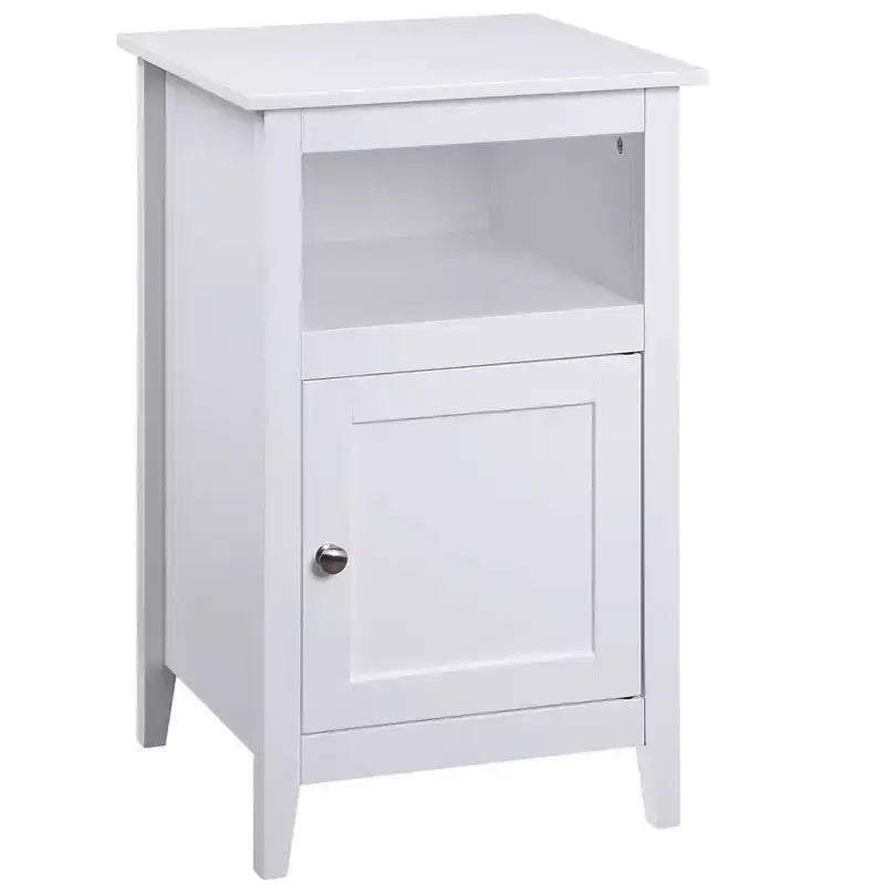 HomeStock Belmont Tavolino contenitore con ripiano e anta Shaker, tavolino d'appoggio compatto con vano nascosto e spazio aperto