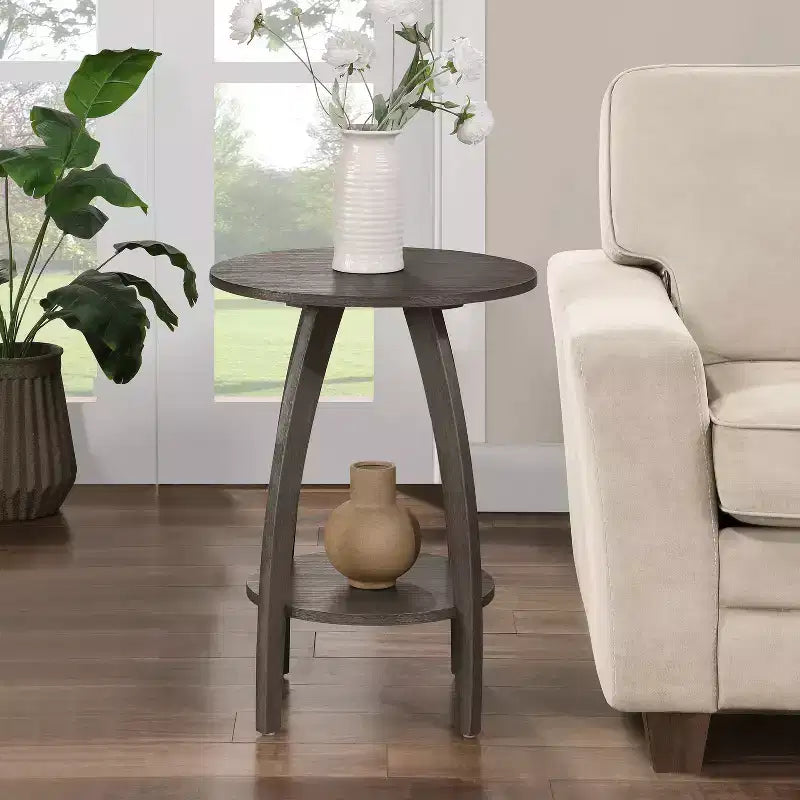 HomeStock Belmont Tavolino da Divano con Ripiano Ispirazione Scandinava Moderno di Metà Secolo Mobili d'Appoggio a Due Livelli per Soggiorno