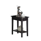 Tavolino HomeStock Belmont con ripiano e piano a forma di diamante, tavolino d'appoggio a due livelli in legno di gomma per soggiorno o ingresso