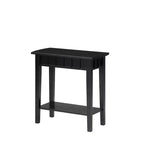 Tavolino HomeStock Belmont con ripiano e piano a forma di diamante, tavolino d'appoggio a due livelli in legno di gomma per soggiorno o ingresso