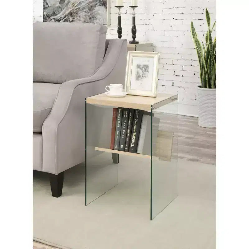 HomeStock Belmont Tavolino Finale a Tre Ripiani con Mensole Multiple, Design Aperto, Struttura Elegante e Finitura di Stile per Soggiorno o Camera da Letto