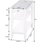 HomeStock Belmont Tavolino laterale con cassetto e ripiani aperti, Elegante tavolino d'appoggio transizionale per riporre e mostrare oggetti in casa