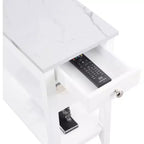 HomeStock Belmont Tavolino laterale con cassetto e ripiani aperti, Elegante tavolino d'appoggio transizionale per riporre e mostrare oggetti in casa