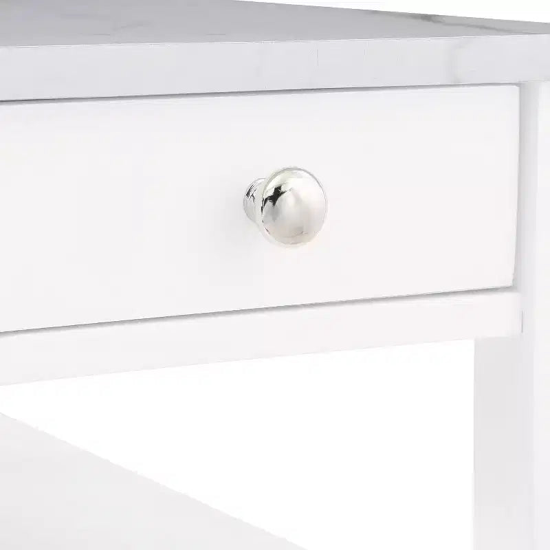 HomeStock Belmont Tavolino laterale con cassetto e ripiani aperti, Elegante tavolino d'appoggio transizionale per riporre e mostrare oggetti in casa