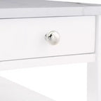 HomeStock Belmont Tavolino laterale con cassetto e ripiani aperti, Elegante tavolino d'appoggio transizionale per riporre e mostrare oggetti in casa