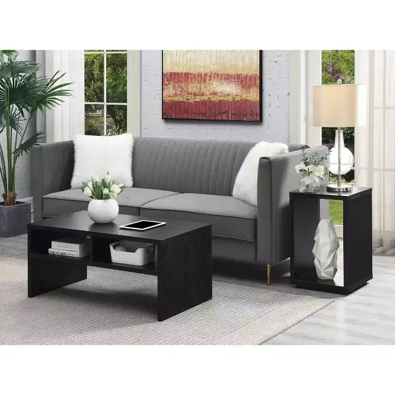 HomeStock Belmont Tavolino Finale Minimalista con Ampio Piano e Ripiano Inferiore, Design Elegante e Finitura Durevole Effetto Legno per l'Arredamento Domestico