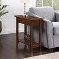HomeStock Belmont Compact End Table with Built In Magazine Rack, C Frame Design for Easy Sofa Placement and Convenient Living Room Use