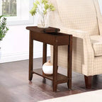 HomeStock Belmont Tavolino compatto con portariviste integrato, design a C per un facile posizionamento sul divano e un comodo utilizzo in soggiorno