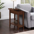 HomeStock Belmont Tavolino compatto con portariviste integrato, design a C per un facile posizionamento sul divano e un comodo utilizzo in soggiorno