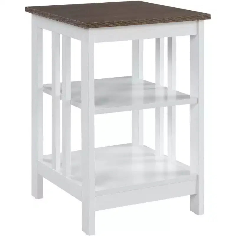 Tavolino da salotto Belmont HomeStock con piano liscio e due ripiani, costruzione in MDF, tavolino occasionale in stile transizionale per salotto o camera da letto