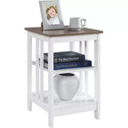 Tavolino da salotto Belmont HomeStock con piano liscio e due ripiani, costruzione in MDF, tavolino occasionale in stile transizionale per salotto o camera da letto