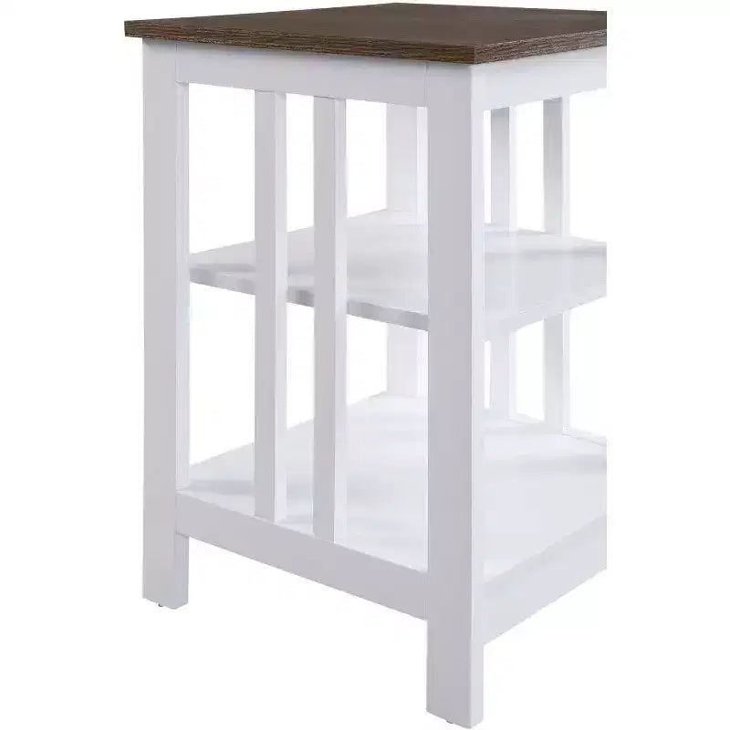 Tavolino da salotto Belmont HomeStock con piano liscio e due ripiani, costruzione in MDF, tavolino occasionale in stile transizionale per salotto o camera da letto