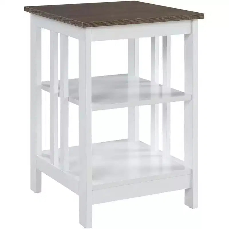 Tavolino da salotto Belmont HomeStock con piano liscio e due ripiani, costruzione in MDF, tavolino occasionale in stile transizionale per salotto o camera da letto