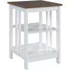 Tavolino da salotto Belmont HomeStock con piano liscio e due ripiani, costruzione in MDF, tavolino occasionale in stile transizionale per salotto o camera da letto