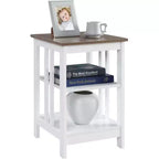 Tavolino da salotto Belmont HomeStock con piano liscio e due ripiani, costruzione in MDF, tavolino occasionale in stile transizionale per salotto o camera da letto