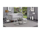 HomeStock Belmont Tavolino Cromato con Struttura Elegante e Superficie Liscia, Tavolino d'Appoggio Moderno per Soggiorno o Ufficio