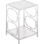 HomeStock Belmont Tavolino Cromato con Struttura Elegante e Superficie Liscia, Tavolino d'Appoggio Moderno per Soggiorno o Ufficio