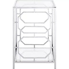 HomeStock Belmont Tavolino Cromato con Struttura Elegante e Superficie Liscia, Tavolino d'Appoggio Moderno per Soggiorno o Ufficio