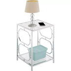 HomeStock Belmont Tavolino Cromato con Struttura Elegante e Superficie Liscia, Tavolino d'Appoggio Moderno per Soggiorno o Ufficio