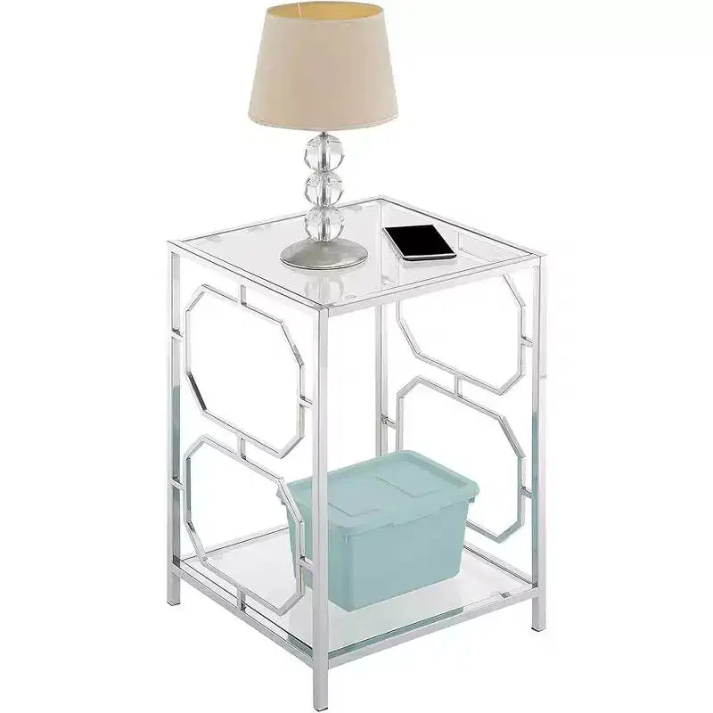 HomeStock Belmont Tavolino Cromato con Struttura Elegante e Superficie Liscia, Tavolino d'Appoggio Moderno per Soggiorno o Ufficio