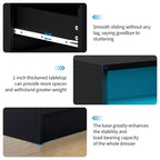COZONY Cassettiera moderna a 6 cassetti con illuminazione ambientale, mobile contenitore con presa elettrica, cassettiera galleggiante per camera da letto