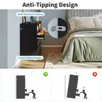 COZONY Cassettiera moderna a 6 cassetti con illuminazione ambientale, mobile contenitore con presa elettrica, cassettiera galleggiante per camera da letto