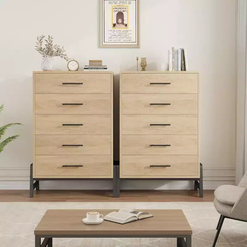 Comò alto 46,6" con 6 cassetti - Contenitore in legno autoportante per camera da letto e soggiorno