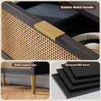 Cassettiera a 8 cassetti in rattan per camera da letto, comò in legno da 120 cm con maniglie in metallo, porta TV/comò in legno, organizer per vestiti per camera da letto
