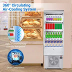 Vetrina per Pasticceria, Vetrina Refrigerata - Frigo per Pasticceria Commerciale da Banco da 249,2 litri con Porta in Vetro Temperato, Illuminazione a LED, Ripiani Regolabili, Bianco