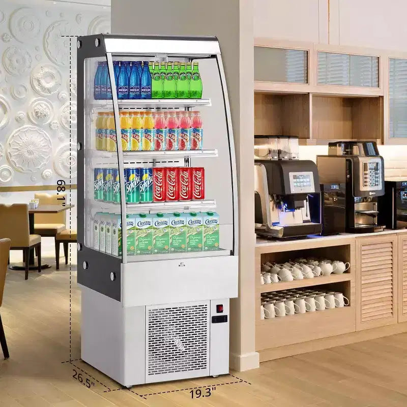 Vetrina per Pasticceria, Vetrina Refrigerata - Frigo per Pasticceria Commerciale da Banco da 249,2 litri con Porta in Vetro Temperato, Illuminazione a LED, Ripiani Regolabili, Bianco