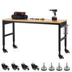 COZONY 75 x 25 Adjustable Workbench, 2000 Lbs Heavy-Duty Work Table with Wheels & Power Outlet, Garage Workshop Multi-Purpose Table