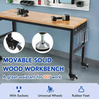 COZONY Banco da lavoro regolabile 75 x 25, tavolo da lavoro resistente 900 kg con ruote e presa di corrente, tavolo multiuso per officina e garage