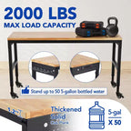 COZONY Banco da lavoro regolabile 75 x 25, tavolo da lavoro resistente 900 kg con ruote e presa di corrente, tavolo multiuso per officina e garage