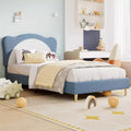 Struttura Letto Singolo per Bambini - Letto a Piattaforma da Principessa in Velluto Carino con Testiera Imbottita per Bambini, Supporto a Doghe in Legno Massiccio, Nessuna Molla Richiesta