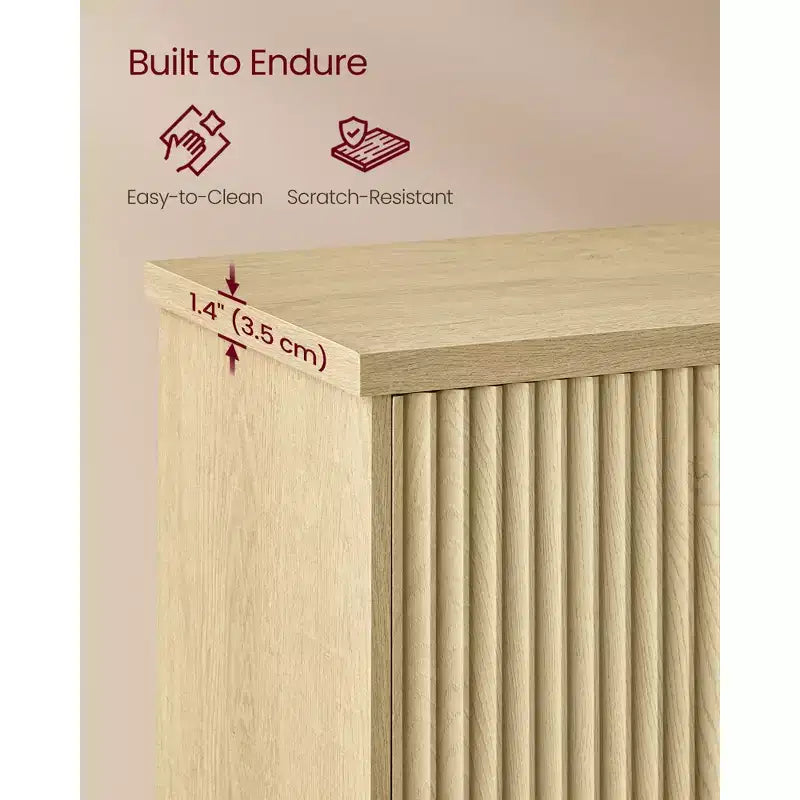 Pensile da Bagno - Armadietto sopra il WC con Ante Scanalate, Portasciugamani, Ripiano Regolabile, Larghezza 45 cm, Beige Quercia