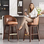 Crestlive Products Set di 2 Sgabelli da Bar Alti 76 cm con Schienale, Comode Sedie Girevoli d'Accento