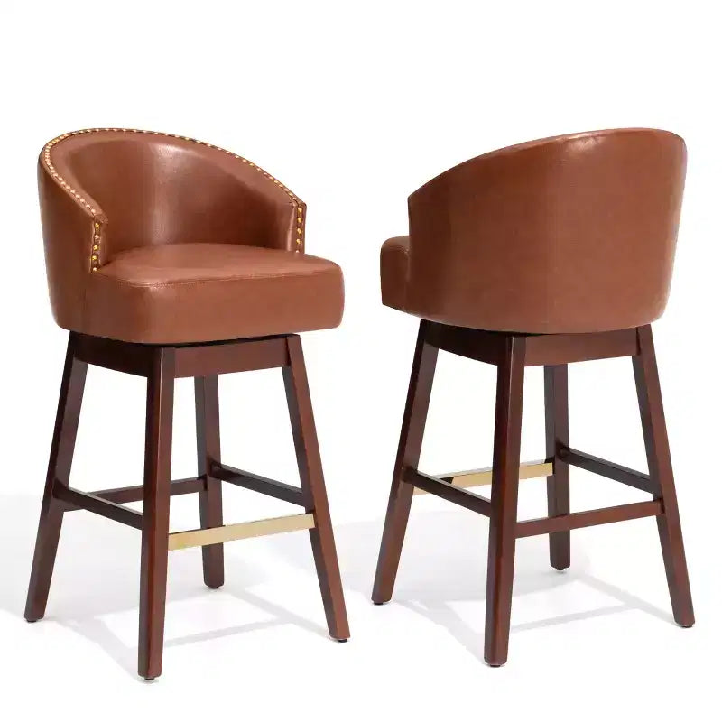 Crestlive Products Set di 2 Sgabelli da Bar Alti 76 cm con Schienale, Comode Sedie Girevoli d'Accento