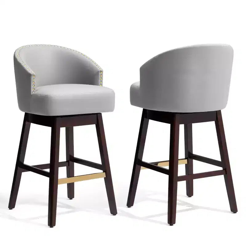 Crestlive Products Set di 2 Sgabelli da Bar Alti 76 cm con Schienale, Comode Sedie Girevoli d'Accento