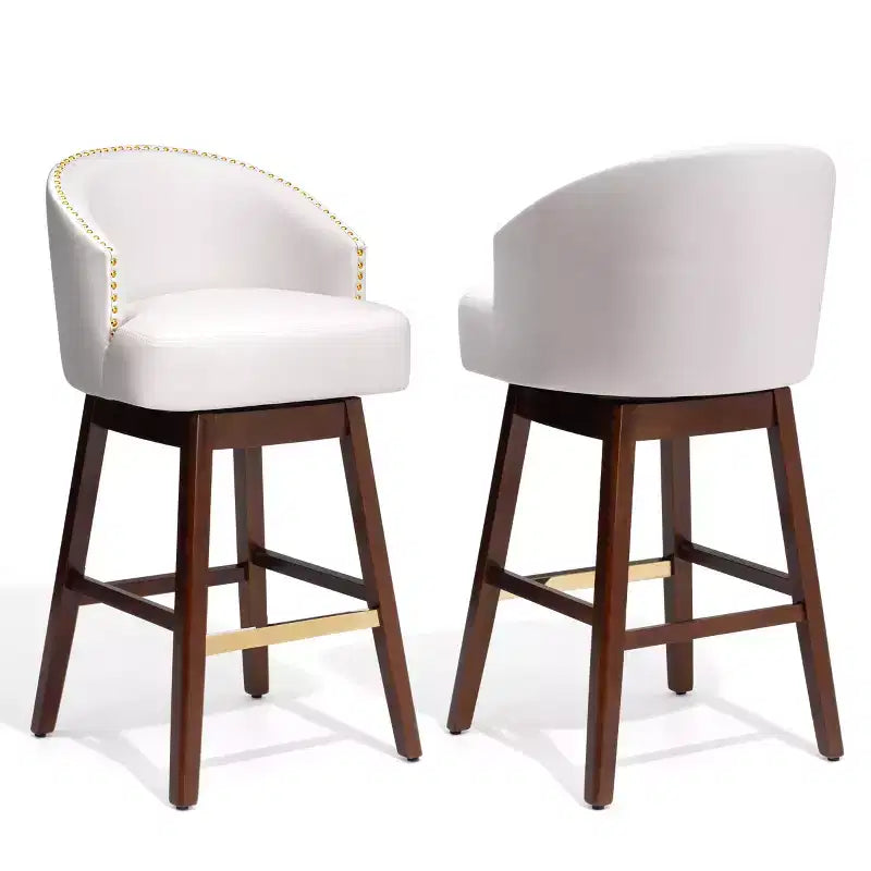 Crestlive Products Set di 2 Sgabelli da Bar Alti 76 cm con Schienale, Comode Sedie Girevoli d'Accento
