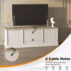 Mobile TV moderno per TV fino a 65'', Centro di intrattenimento in legno con armadietto, Tavolo console TV multimediale moderno per soggiorno camera da letto