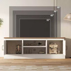 Mobile TV moderno per TV fino a 65'', Centro di intrattenimento in legno con armadietto, Tavolo console TV multimediale moderno per soggiorno camera da letto