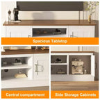 Mobile TV moderno per TV fino a 65'', Centro di intrattenimento in legno con armadietto, Tavolo console TV multimediale moderno per soggiorno camera da letto