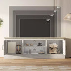 Mobile TV moderno per TV fino a 65'', Centro di intrattenimento in legno con armadietto, Tavolo console TV multimediale moderno per soggiorno camera da letto