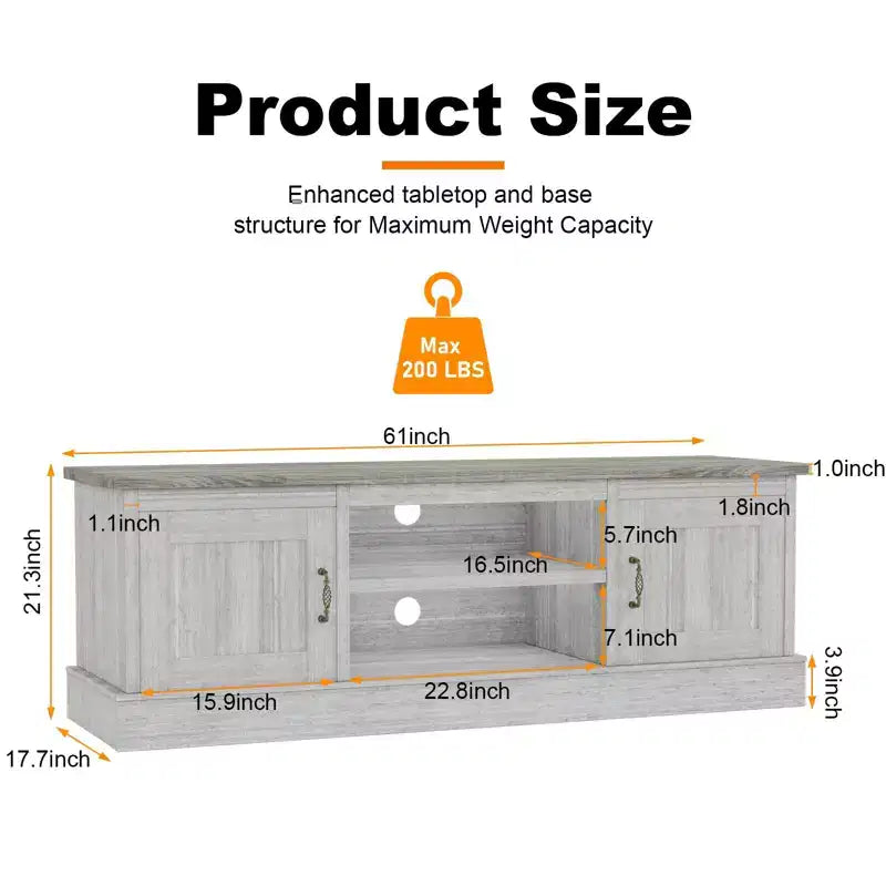 Mobile TV moderno per TV fino a 65'', Centro di intrattenimento in legno con armadietto, Tavolo console TV multimediale moderno per soggiorno camera da letto